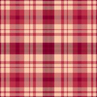 Colour textile fabric texture, design seamless pattern tartan. Many background plaid check in red and orange colors. vector