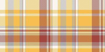 Trim seamless tartan texture, layer fabric background. Invite textile pattern plaid check in amber and sea shell colors. vector
