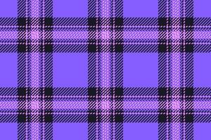 Softness texture background, thread textile seamless pattern. Rough tartan fabric plaid check in indigo and black colors. vector