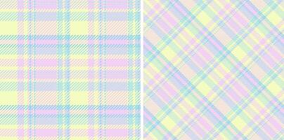 Pastel plaid patterns Two variations of soft, dreamy checks in pale yellow, pink, and blue. Perfect for textile design, baby apparel, feminine branding, and springthemed projects. vector