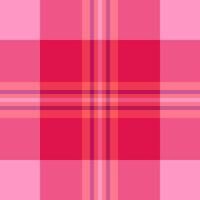 Bedroom texture fabric seamless, apartment check pattern plaid. Cloth background tartan textile in red and pink colors. vector