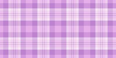 Short check fabric background, attire pattern tartan. Romantic textile plaid seamless texture in light and purple colors. vector