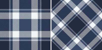 Seamless check of texture pattern background with a fabric tartan plaid textile. Set in cold colors. Thanksgiving fashion for a cozy celebration. vector