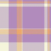 Pastel plaid pattern in soft purple, beige, and orange hues. Ideal for textile design, fashion, website backgrounds, or crafting projects. A cheerful and versatile design conveying warmth and style. vector