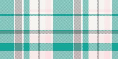 Herringbone texture fabric seamless, gift paper check tartan. Home pattern textile plaid background in white and teal colors. vector