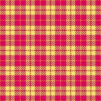 Cell textile seamless check, bandanna background fabric. 40s plaid pattern tartan texture in pink and yellow colors. vector