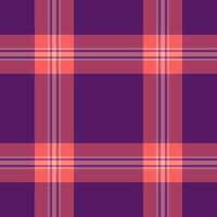 Stylish coral and purple plaid pattern. Perfect for textile design, website backgrounds, or fashion projects. This vibrant, seamless texture offers a modern and sophisticated aesthetic. vector
