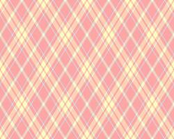 Sweet pastel pink and yellow diagonal plaid pattern. Perfect for backgrounds, textiles, or website designs. This cheerful, seamless texture evokes feelings of warmth and gentleness. vector