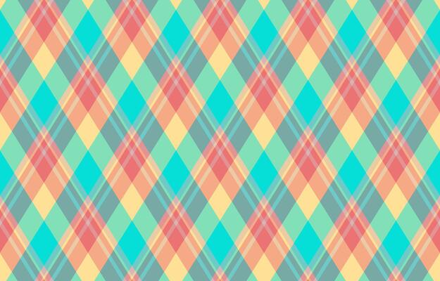 Vibrant pastel plaid pattern in diagonal stripes. Perfect for textile design, website backgrounds, or cheerful branding. This seamless texture evokes feelings of joy and optimism.