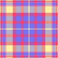 Glen textile background texture, sheet fabric plaid check. Screen tartan seamless pattern in indigo and red colors. vector