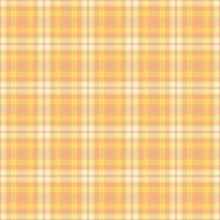 Messy pattern tartan, attire plaid seamless textile. Stage background check fabric texture in orange and yellow colors. vector