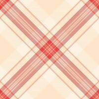 Elegant coral and cream plaid pattern. Perfect for textile design, fashion, or website backgrounds. Seamless texture with a sophisticated, modern feel. vector