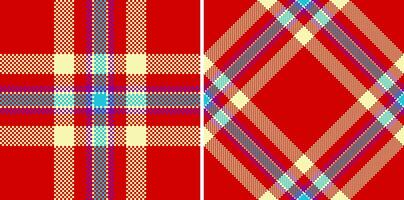 Fabric background of textile tartan texture with a pattern check seamless plaid. Set in rainbow colors for school uniform trends. vector