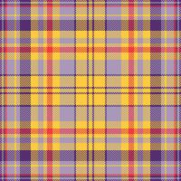 Postcard background fabric, tone tartan textile pattern. 70s seamless plaid texture check in amber and pastel colors. vector