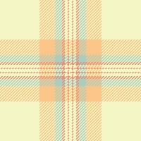 Pastel plaid pattern in peach, beige, and teal. Soft, delicate texture ideal for textiles, backgrounds, or packaging. Evokes feelings of warmth, comfort, and springtime. vector