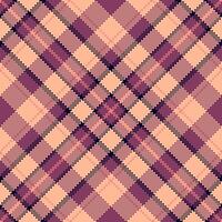Mid background textile texture, indian tartan seamless fabric. Warp pattern plaid check in orange and pink colors. vector
