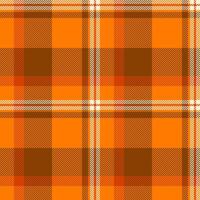 Vibrant orange and brown plaid pattern. Perfect for autumnal designs, textiles, apparel, or website backgrounds. This seamless texture offers a rustic yet modern feel. Ideal for fallthemed projects. vector