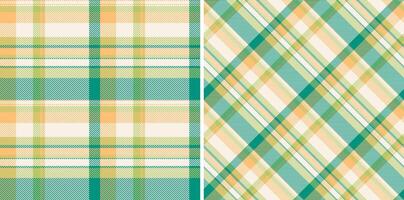 Check seamless tartan of fabric textile background with a plaid texture pattern. Set in summer colors for unique birthday card designs. vector