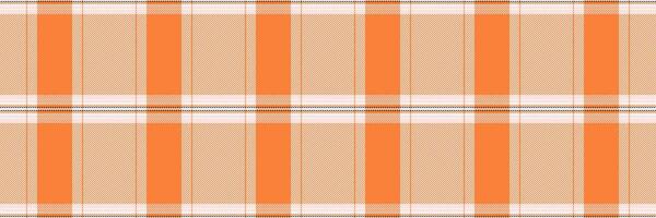 Indian seamless fabric check, smooth background plaid . Naked texture textile tartan pattern in sea shell and orange colors. vector
