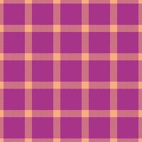 Scottish texture textile , wrapping pattern plaid check. English tartan background seamless fabric in orange and pink colors. vector