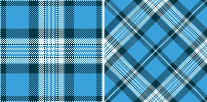 Plaid fabric textile of seamless texture tartan with a pattern background check. Set in sea colors. Holiday fashion trends for a festive look. vector