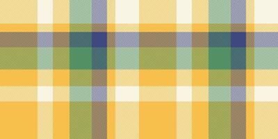 Vibrant yellow, green, and blue plaid pattern. Perfect for textile design, fashion, website backgrounds, and branding projects. This seamless texture offers a cheerful and modern aesthetic. vector