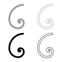 Golden ratio section Sacred geometry symbol ration proportions set icon grey black color solid fill outline contour line thin vector