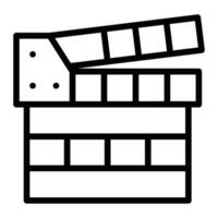 Clapperboard Line Icon Design vector