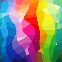 Bright colorful background with facet sections. Geometric abstract pattern with waving lines and multicolored elements. Blue, violet, purple, red, pinl, yellow and green colors. Rainbow design. vector