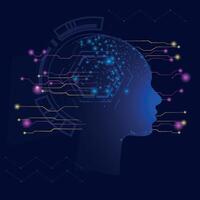 Artificial Intelligence concept. Creative brain concept background. Technology web background. Big data and artificial intelligence concept vector