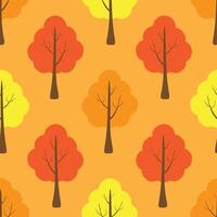 Seamless pattern with colorful trees in autumn vector