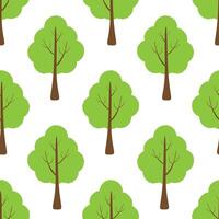 Seamless pattern with white green trees in white background vector