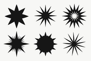 Six Starburst Icons in Adobe Illustrator vector