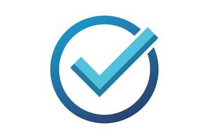 A Modern Checkmark Icon in Vibrant Blue Gradient vector