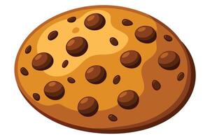 A Delicious Cartoon Chocolate Chip Cookie Illustration vector