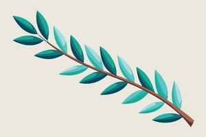 Flat design illustration of a leafy branch. vector