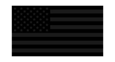 Solid black American flag on a white background. Symbol of defiance, intransigence, and refusal to surrender. vector