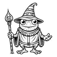 Magical Frog Wizard vector