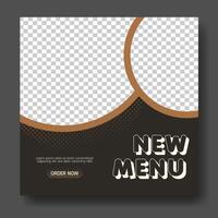 Square banner new collection template for social media post with empty columns vector