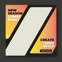 Clean modern dynamic instagram post feed template vector