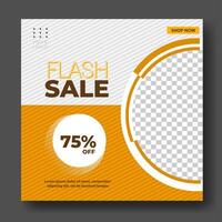 Square banner template for social media post, flash sale event vector