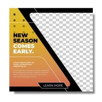 Clean modern dynamic social media post feed template vector