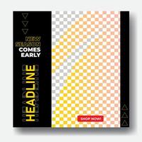 Clean modern dynamic for social media post feed template vector