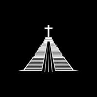 Sacrifice Ceremony on top of a pyramid vector