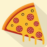 Pizza with Melted Cheese Slices vector