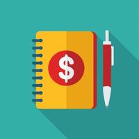 Pen and Notebook Caetoon vector