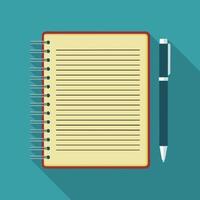 Notebook with Pen Cartoon vector