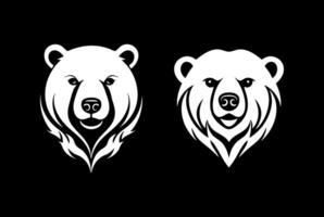 Polar Bear face with fire logo concept vector