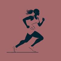 Runner Silhouette with Speed Lines vector