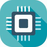 Microchip with AI symbol vector